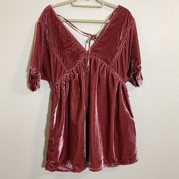 Free People Womens Dress Size Small Ivy Velvet Mini Vneck - Picture 4 of 11